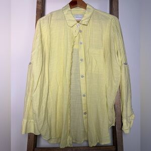 American Eagle Light Yellow Oversized Button Down Shirt
